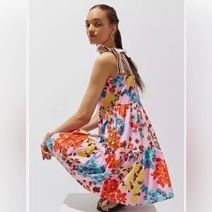 Anthropology Peter Som Pink Floral Dress